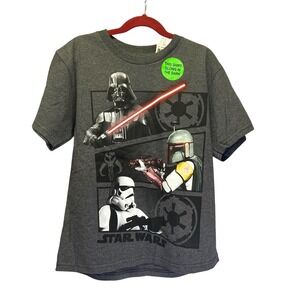 Kids Star Wars Darth Vader Boba Fett Stormtrooper Shirt Glow in the Dark Small